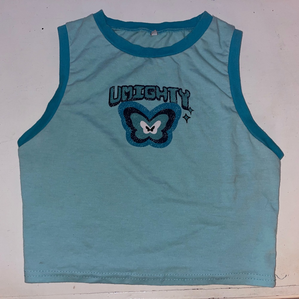 blue y2k top